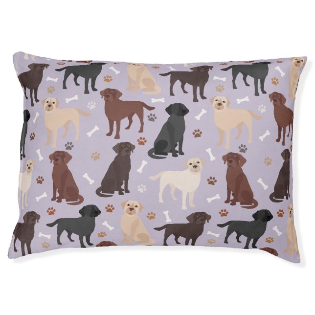 Labrador Retriever Paws and Bones Pet Bed (Front)