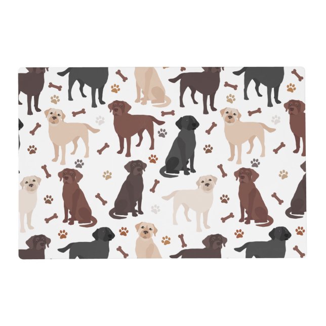 Labrador Retriever Paws and Bones Placemat (Front)