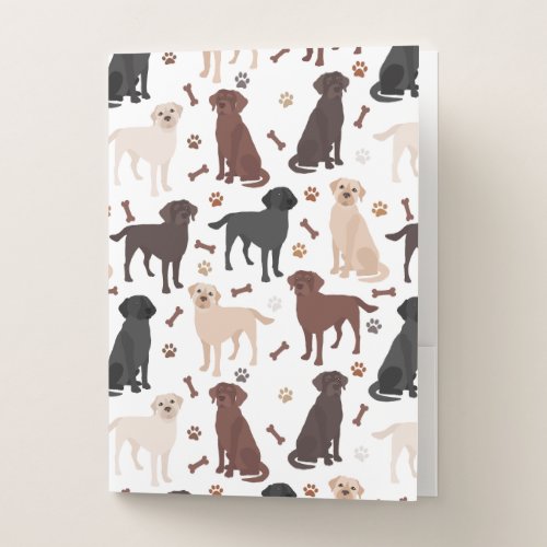 Labrador Retriever Paws and Bones Pocket Folder