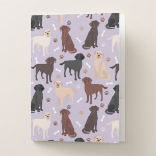 Labrador Retriever Paws and Bones Pocket Folder