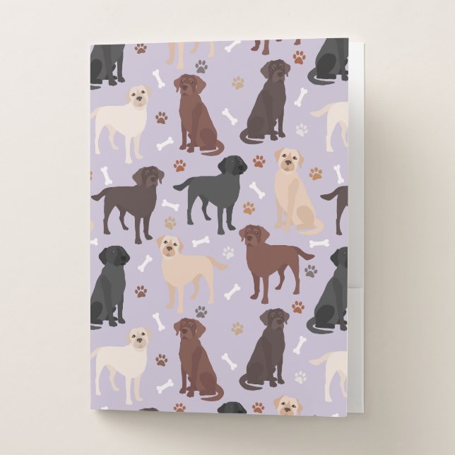 Labrador Retriever Paws and Bones Pocket Folder (Front)