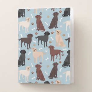 Labrador Retriever Paws and Bones Pocket Folder