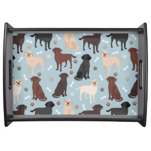 Labrador Retriever Paws and Bones Serving Tray
