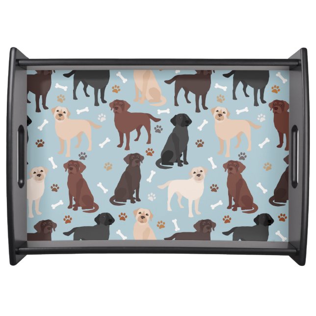 Labrador Retriever Paws and Bones Serving Tray (Front)