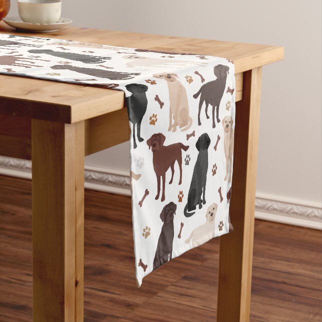 Labrador Retriever Paws and Bones Short Table Runn Short Table Runner (In Situ)