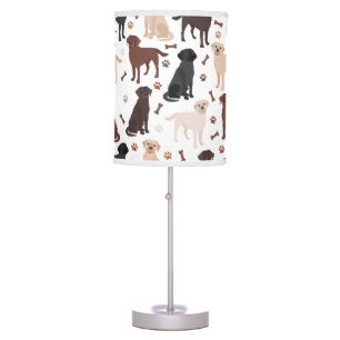 Labrador Retriever Paws and Bones Table Lamp