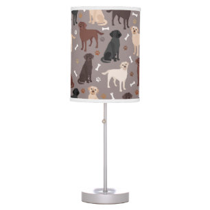 Labrador Retriever Paws and Bones Table Lamp