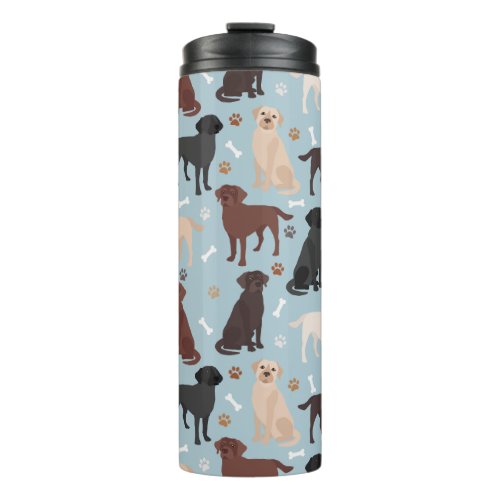 Labrador Retriever Paws and Bones Thermal Tumbler