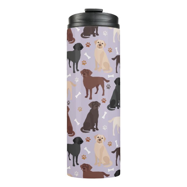 Labrador Retriever Paws and Bones Thermal Tumbler (Front)