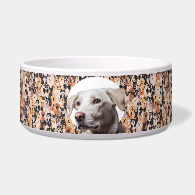 Labrador Retriever Personalize Photo & Name Dog  Bowl (Front)