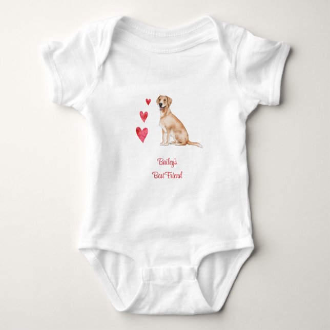 Labrador Retriever Personalized Best Friend Baby Bodysuit (Front)