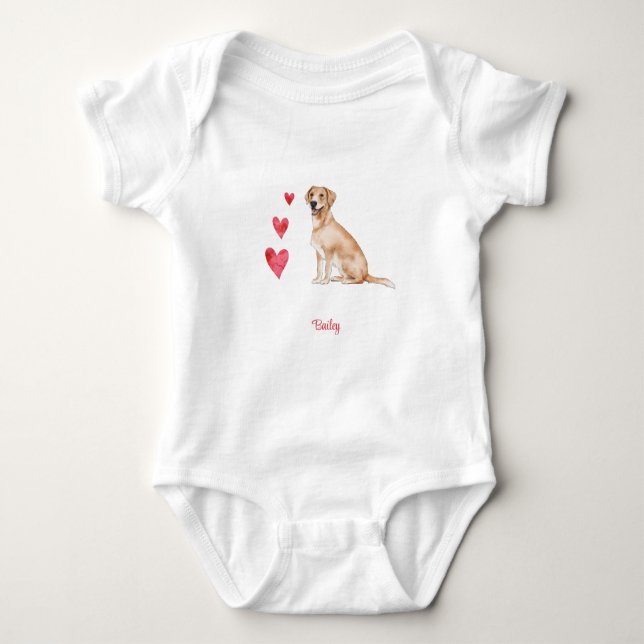 Labrador Retriever Personalized Dog Baby Bodysuit (Front)