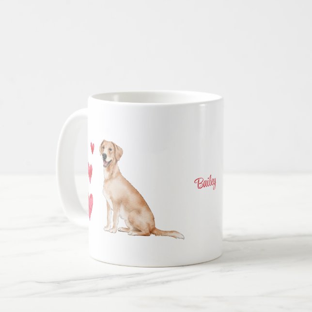 Labrador Retriever Personalized Dog Coffee Mug (Front Left)