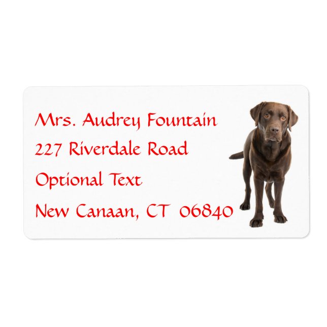 Labrador Retriever Personalized Name Address Label (Front)