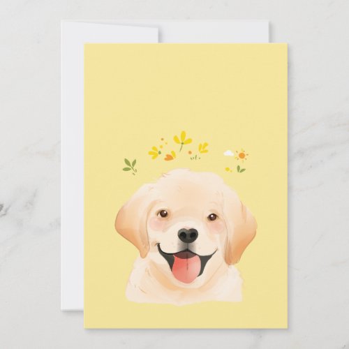 Labrador Retriever Pet Dog Illustration Portrait Thank You Card
