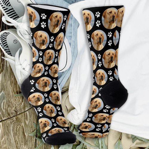 Labrador Retriever Pet Photo Paw Prints Dog Lover Socks