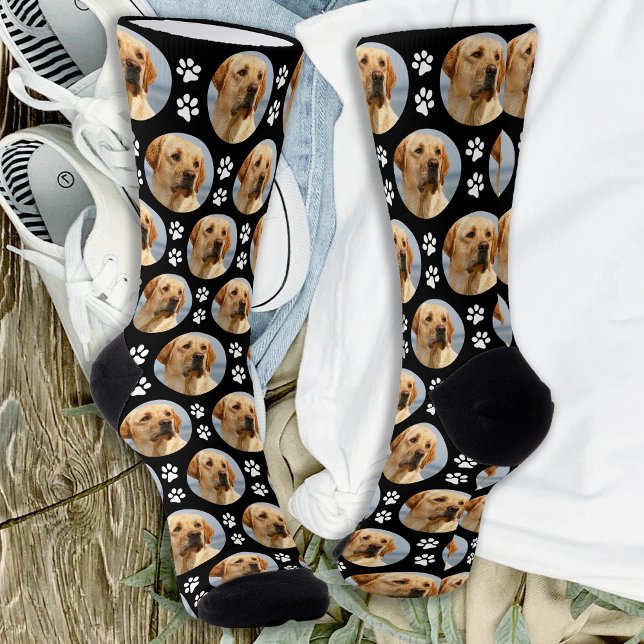 Labrador Retriever Pet Photo Paw Prints Dog Lover Socks (Creator Uploaded)