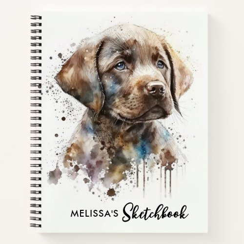 Labrador Retriever Pet Watercolor Art Puppy Dog  Notebook