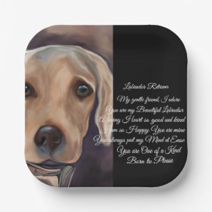 Labrador Retriever Poetry Paper Plates