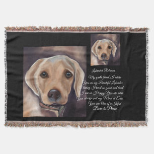 Labrador Retriever Poetry Throw Blanket