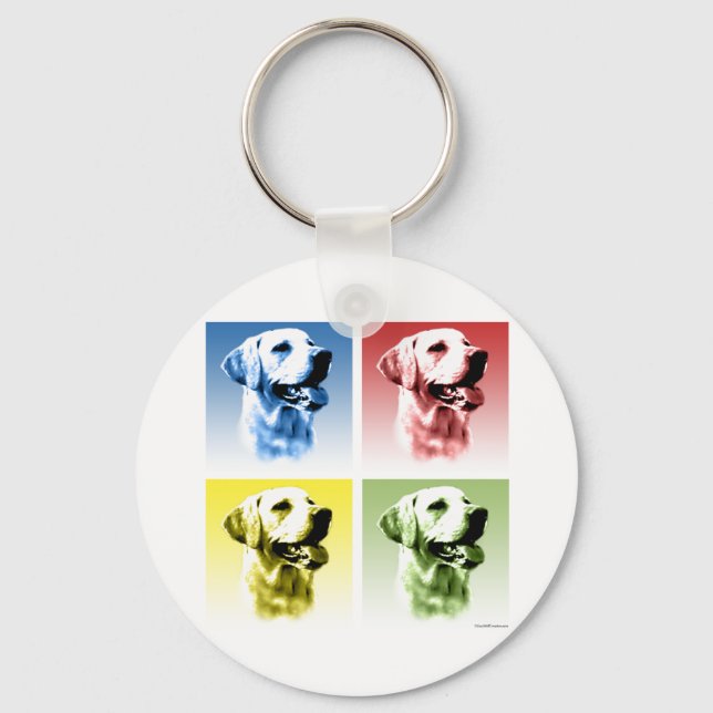 Labrador Retriever Pop Art Keychain (Front)