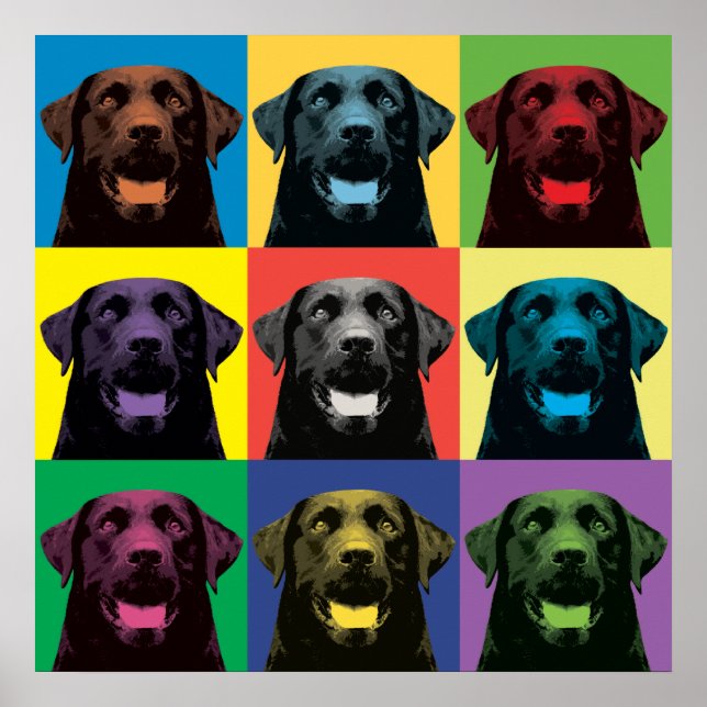 Labrador Retriever Pop-Art Poster (Front)