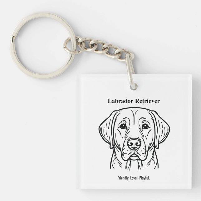 Labrador Retriever Portrait Keychain (Front)