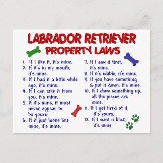 LABRADOR RETRIEVER Property Laws Postcard