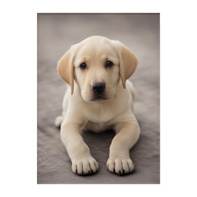Labrador Retriever Puppy Acrylic Print (Front)