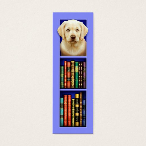 Customizable Labrador Retriever Puppy Blue Bookmark Business Card