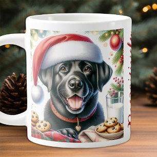 Labrador Retriever Puppy Dog & Christmas Cookies Large Coffee Mug
