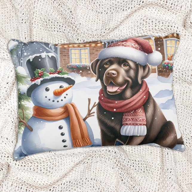 Labrador Retriever Puppy Dog Lover Christmas Decorative Pillow (Creator Uploaded)