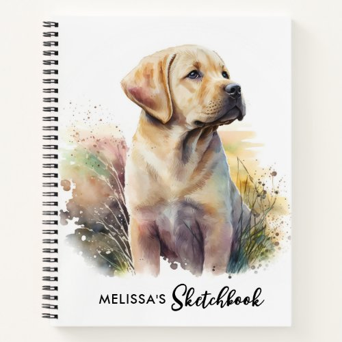 Labrador Retriever Puppy Dog Watercolor Sketchbook Notebook