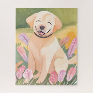 Labrador Retriever Puppy Lab Dog Cute Watercolor Jigsaw Puzzle
