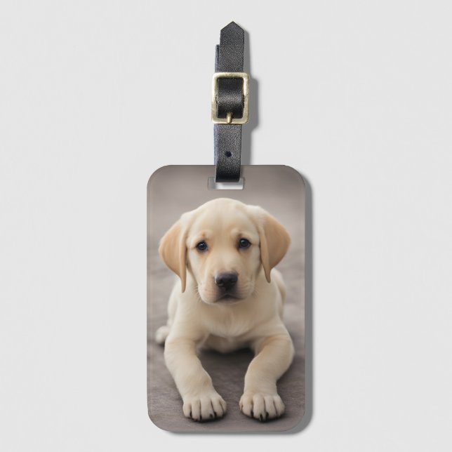 Labrador Retriever Puppy Luggage Tag (Front Vertical)