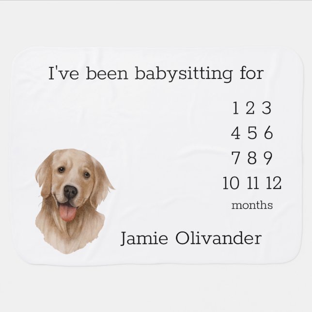 Labrador Retriever Puppy Milestone Blanket Monthly (Horizontal)