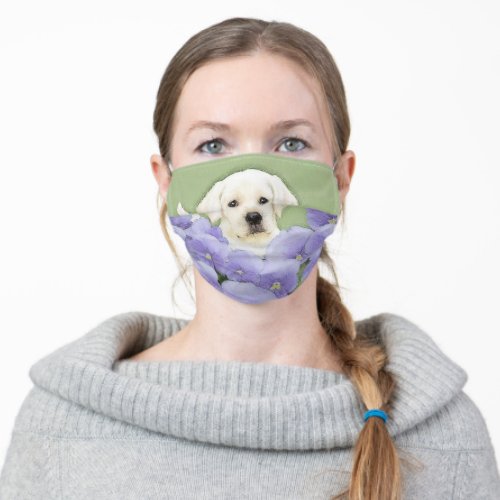 Labrador Retriever Puppy Painting Original Dog Art Adult Cloth Face Mask