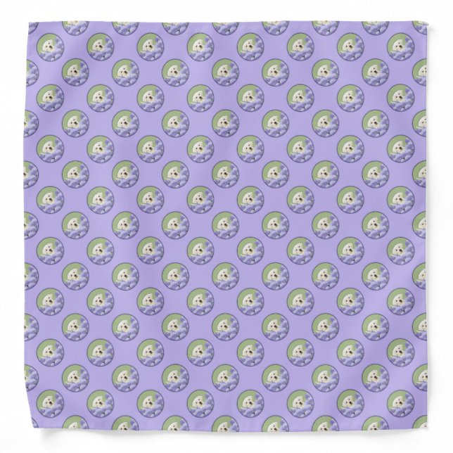 Labrador Retriever Puppy Painting Original Dog Art Bandana (Front)