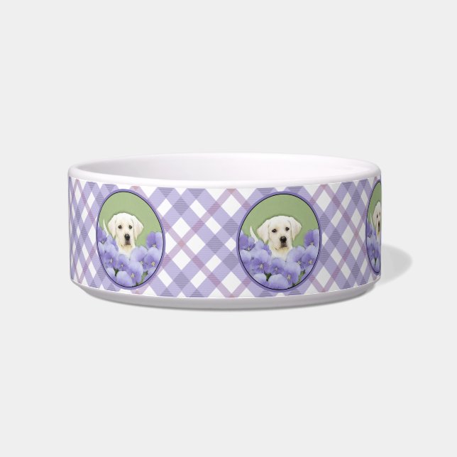 Labrador Retriever Puppy Painting Original Dog Art Bowl (Left)