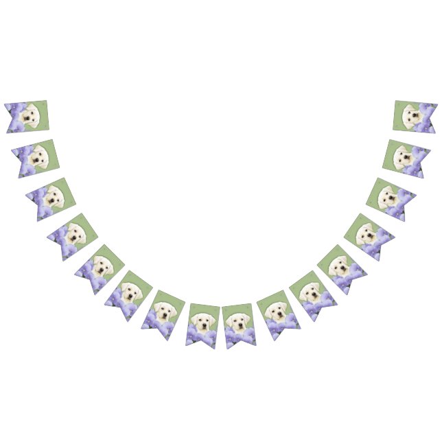 Labrador Retriever Puppy Painting Original Dog Art Bunting Flags (All)