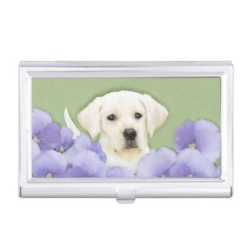 Labrador Retriever Puppy Painting Original Dog Art Business Card Case