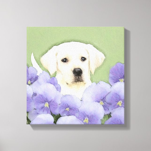 Labrador Retriever Puppy Painting Original Dog Art Canvas Print (Front)