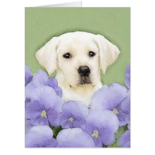 Labrador Retriever Puppy Painting Original Dog Art Card