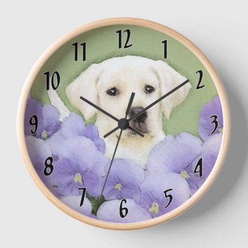 Labrador Retriever Puppy Painting Original Dog Art Clock