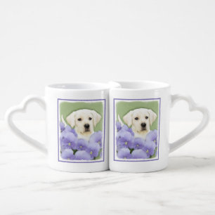 Labrador Retriever Puppy Painting Original Dog Art Coffee Mug Set