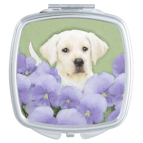 Labrador Retriever Puppy Painting Original Dog Art Compact Mirror