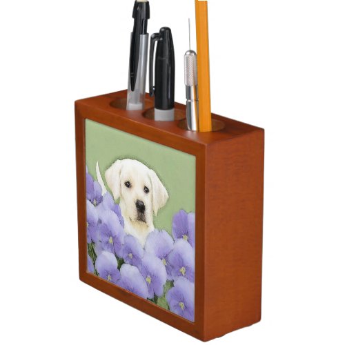 Labrador Retriever Puppy Painting Original Dog Art Desk Organizer