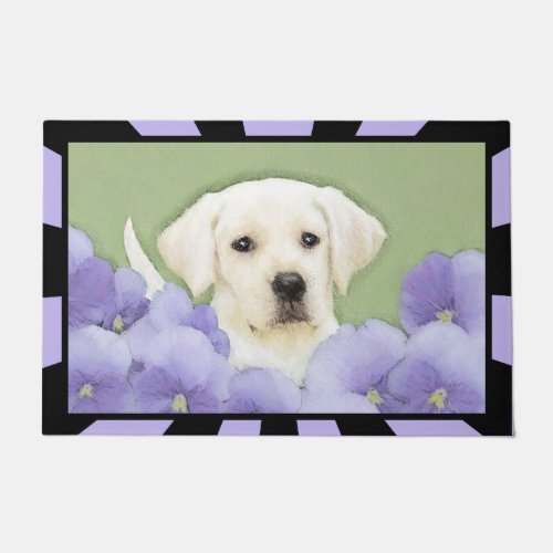 Labrador Retriever Puppy Painting Original Dog Art Doormat