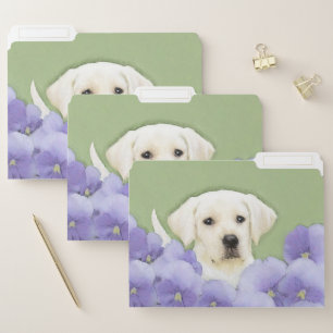 Labrador Retriever Puppy Painting Original Dog Art File Folder
