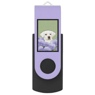 Labrador Retriever Puppy Painting Original Dog Art Flash Drive